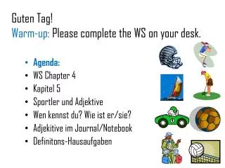 guten tag warm up please complete the ws on your desk
