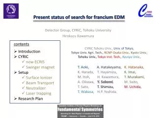 Present status of search for francium EDM