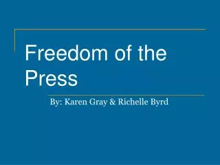 Freedom of the Press