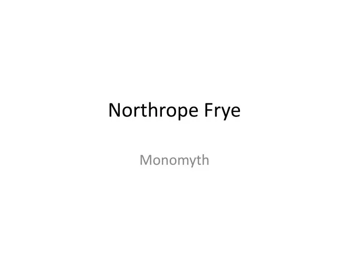 northrope frye