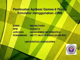 pembuatan aplikasi games 8 puzzle simulator menggunakan j2me