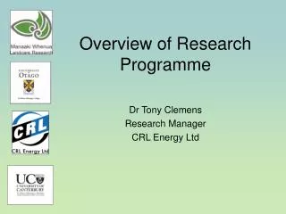 Overview of Research Programme