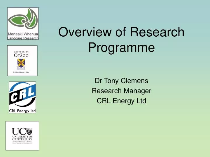 overview of research programme