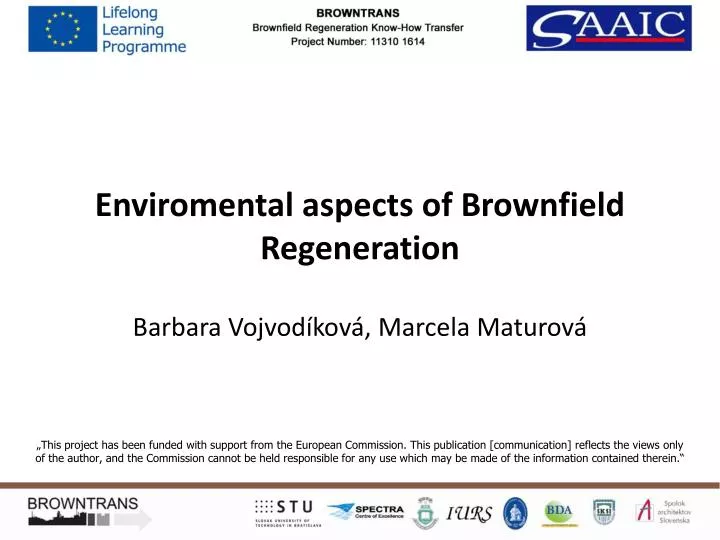 enviromental aspects of brownfield regeneration