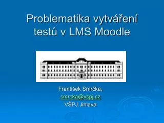 problematika vytv en test v lms moodle