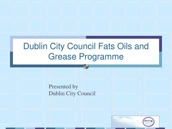 dublin city council fats oils and grease programme