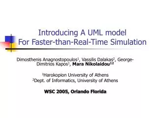 Introducing ? UML model For Faster-than-Real-Time Simulation