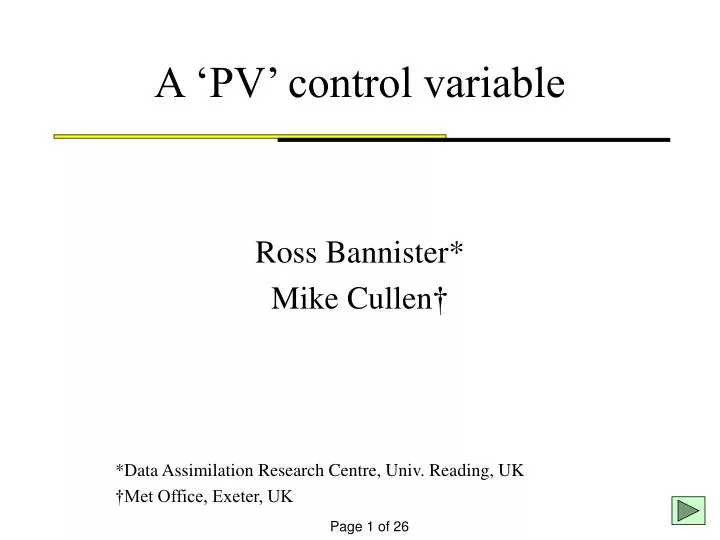 a pv control variable