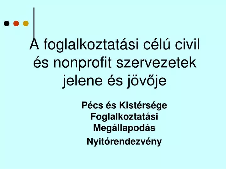 a foglalkoztat si c l civil s nonprofit szervezetek jelene s j v je