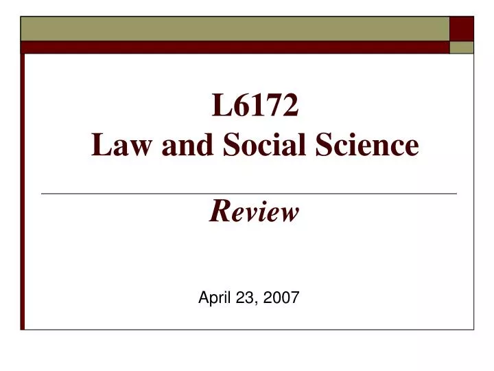 l6172 law and social science r eview
