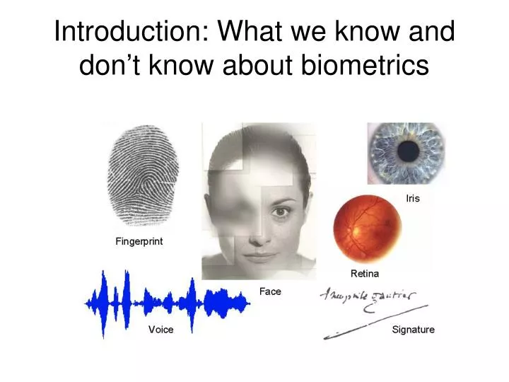 introduction what we know and don t know about biometrics