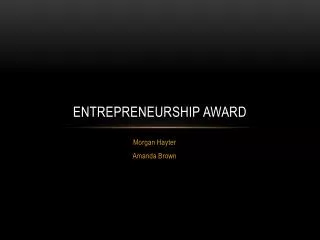 Entrepreneurship Award