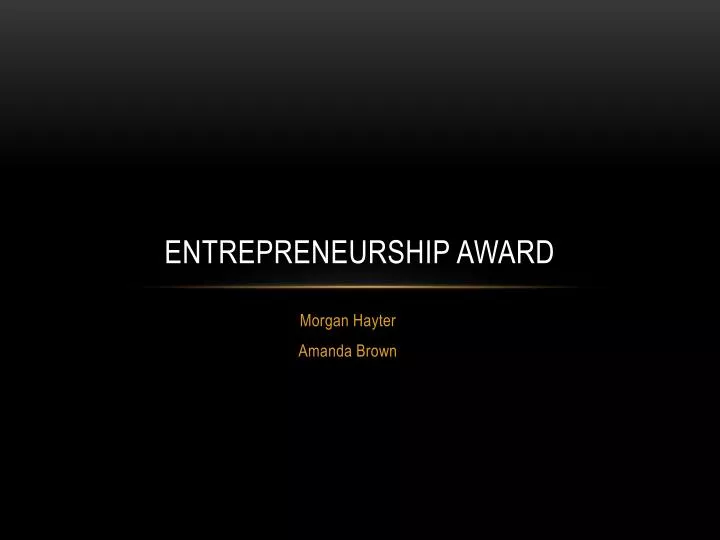 entrepreneurship award