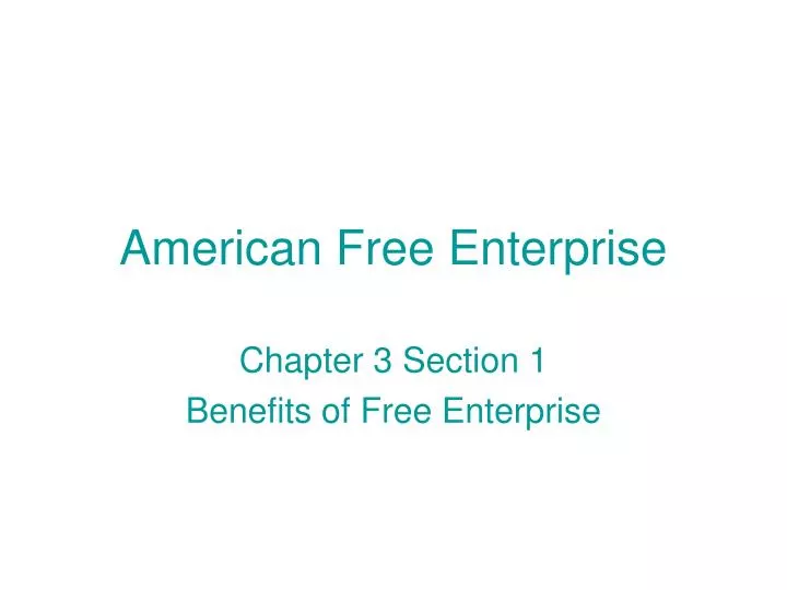 american free enterprise