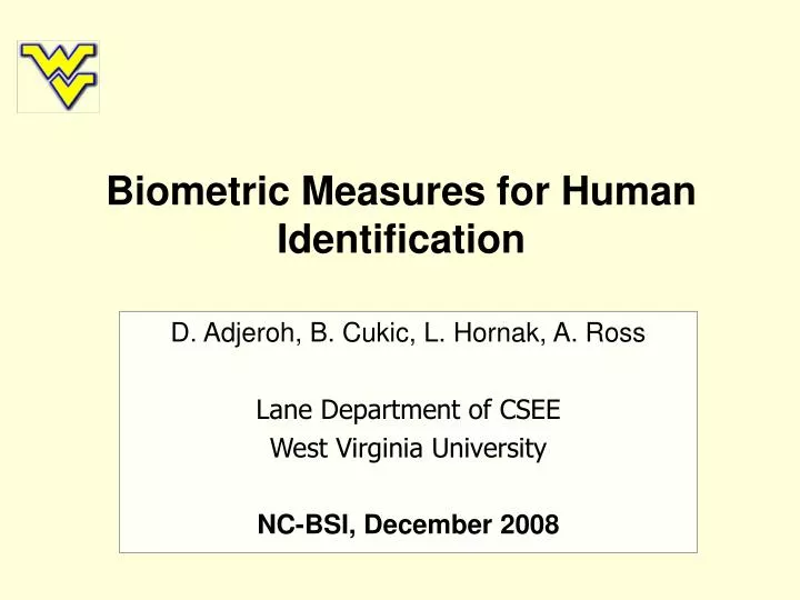 biometric measures for human identification