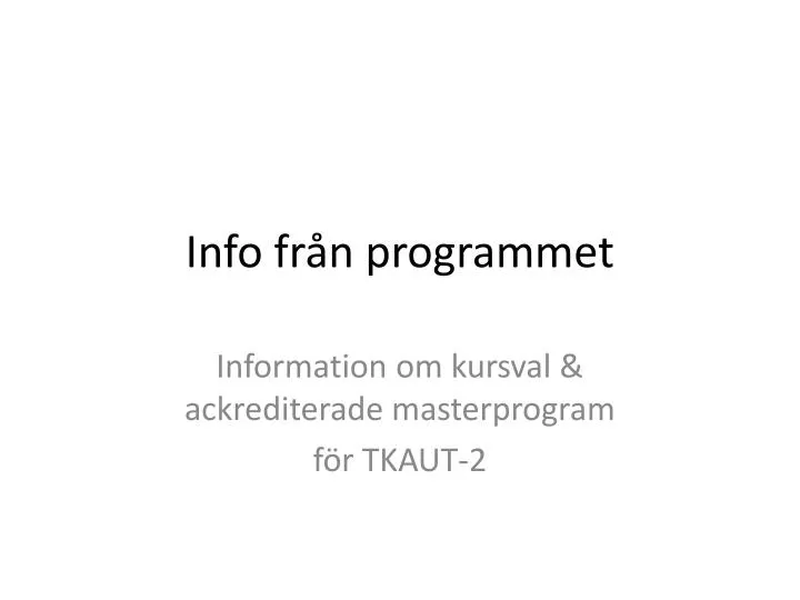 info fr n programmet