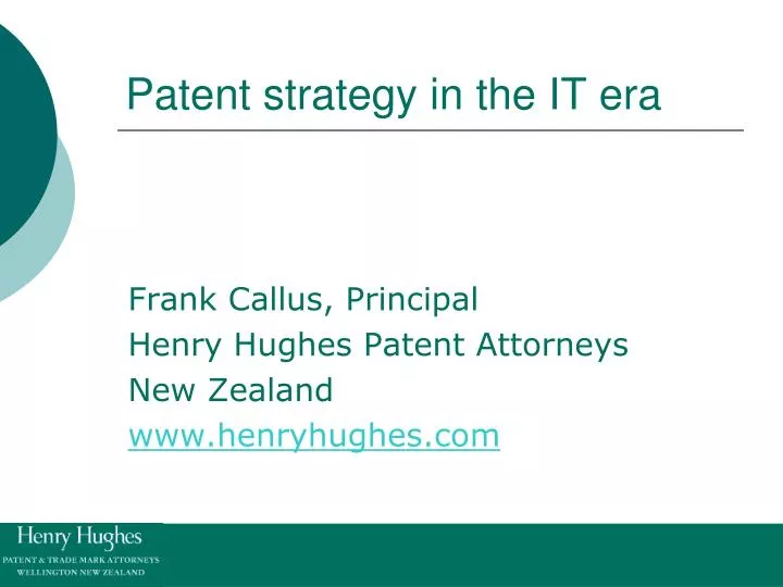 patent strategy in the it era