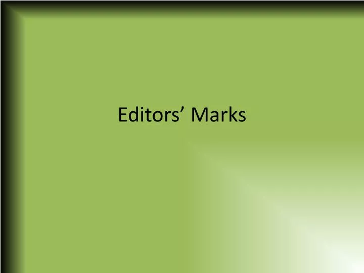editors marks