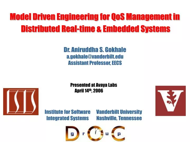 model driven engineering for qos management in distributed real time embedded systems