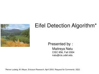 Eifel Detection Algorithm*
