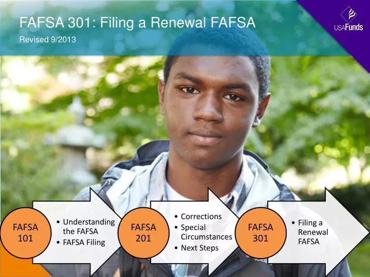 fafsa 301 filing a renewal fafsa