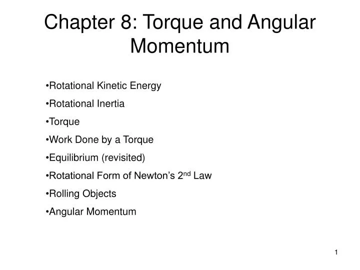 chapter 8 torque and angular momentum