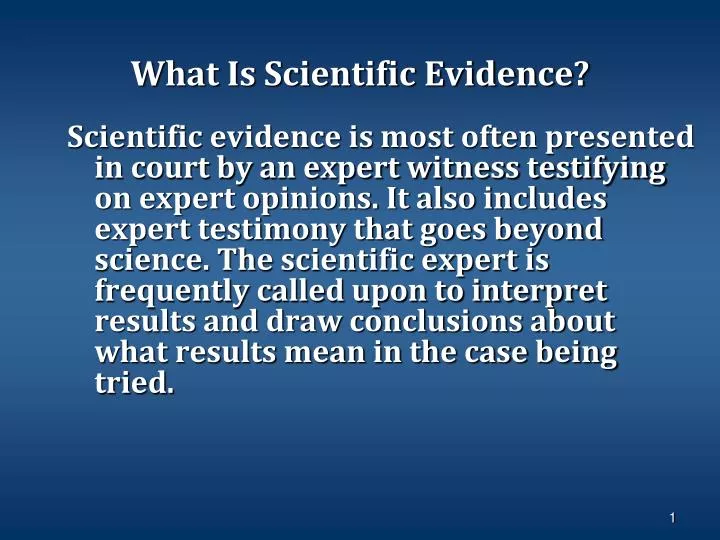 what is scientific evidence