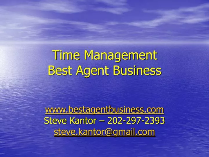 time management best agent business