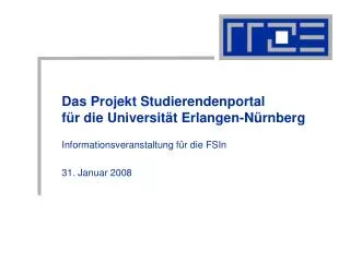 das projekt studierendenportal f r die universit t erlangen n rnberg