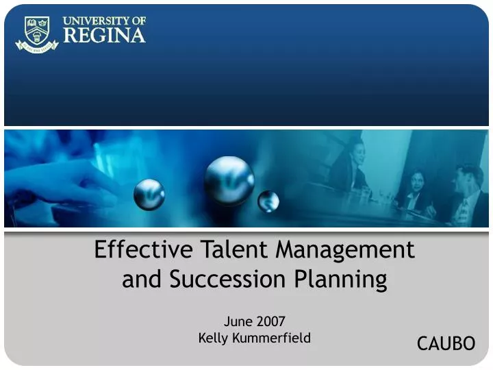 effective talent management and succession planning june 2007 kelly kummerfield