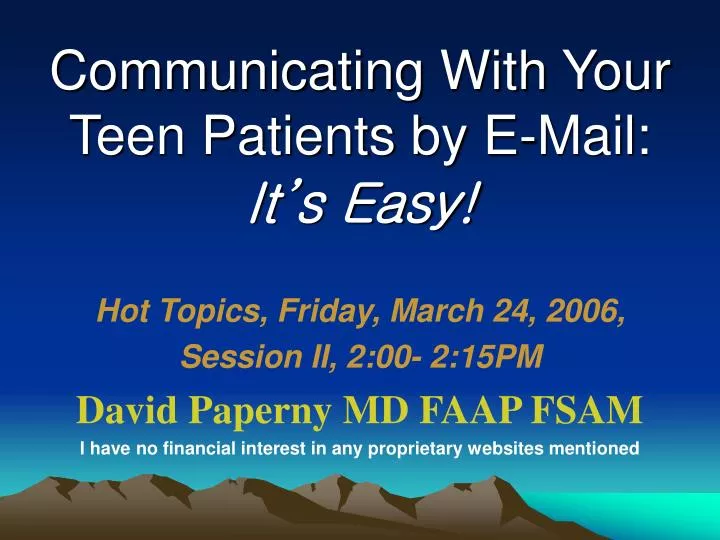 communicating with your teen patients by e mail it s easy