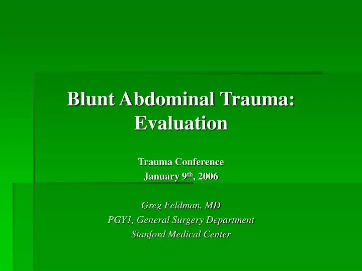 blunt abdominal trauma evaluation