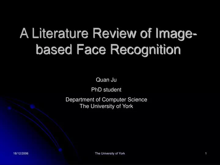a literature review of image based face recognition
