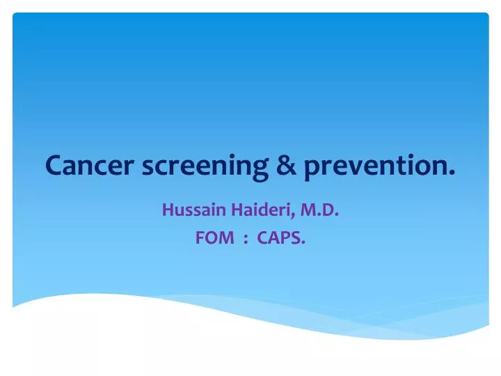 cancer screening prevention