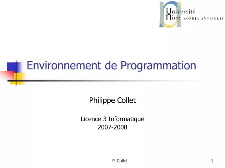 environnement de programmation