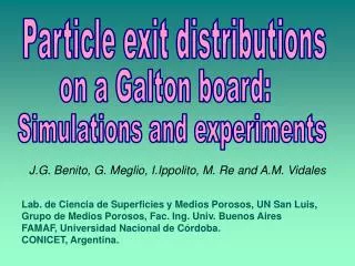 Particle exit distributions