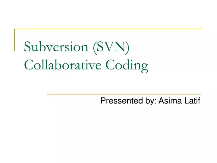 subversion svn collaborative coding
