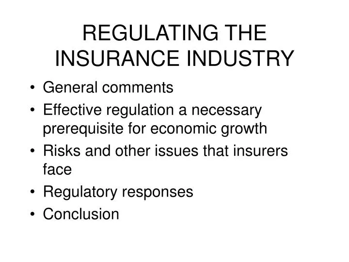 regulating the insurance industry