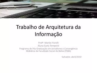 trabalho de arquitetura da informa o