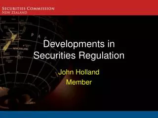 Developments in Securities Regulation