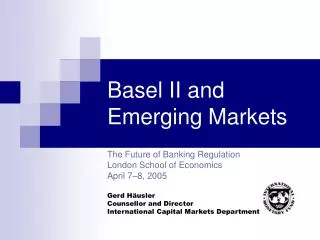 Basel II and Emerging Markets