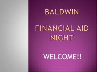 Baldwin Financial Aid Night