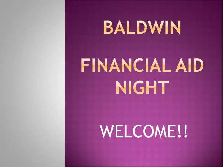 baldwin financial aid night