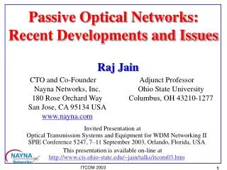 Passive Optical Networks: Recent Developments and Issues