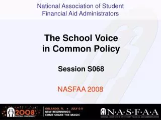 The School Voice in Common Policy Session S068