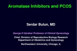 Serdar Bulun, MD George H Gardner Professor of Clinical Gynecology