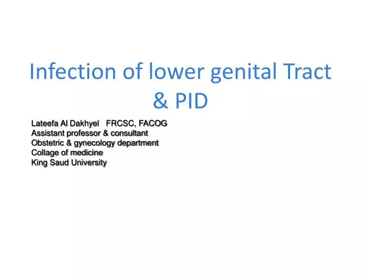 infection of lower genital tract pid