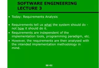 SOFTWARE ENGINEERING LECTURE 3