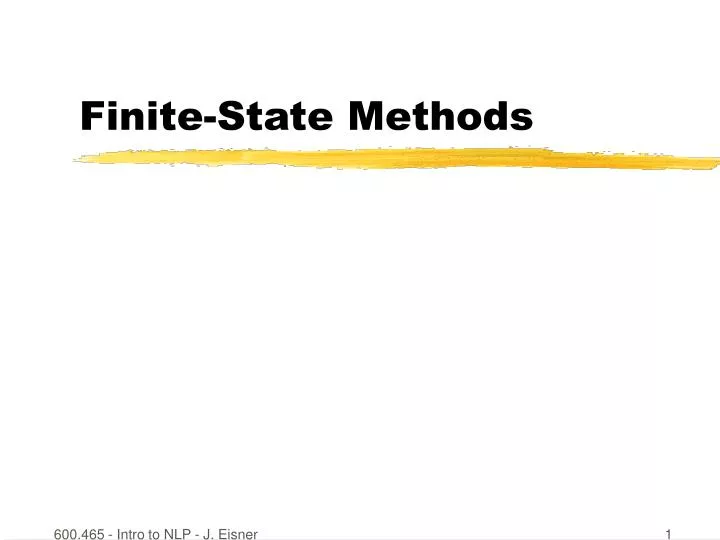 finite state methods