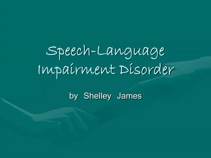 speech language impairment disorder